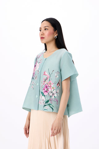 Mira Floral Top - Mint