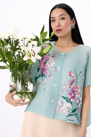 Mira Floral Top - Mint