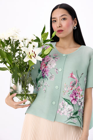 Mira Floral Top - Mint