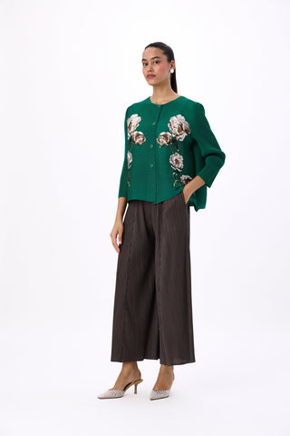 Aliz Floral Shirt - Emerald Green