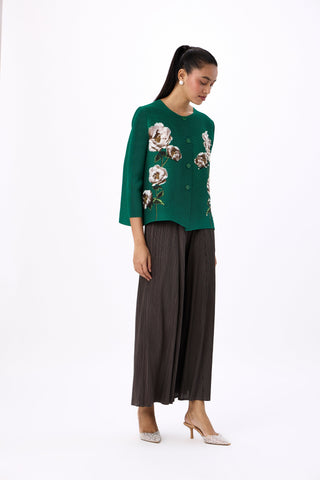 Aliz Floral Shirt - Emerald Green