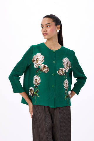 Aliz Floral Shirt - Emerald Green