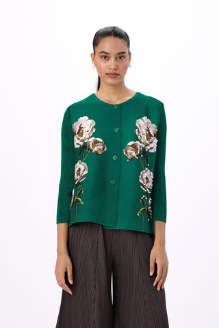 Aliz Floral Shirt - Emerald Green