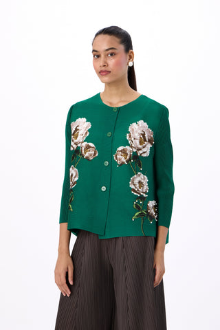 Aliz Floral Shirt - Emerald Green