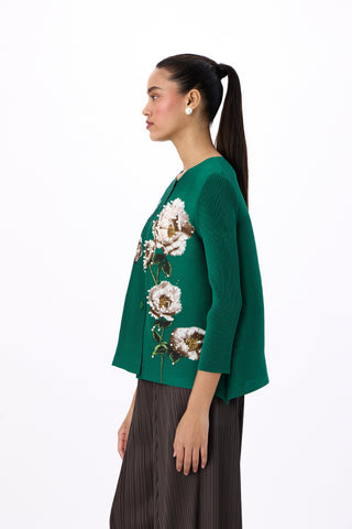 Aliz Floral Shirt - Emerald Green