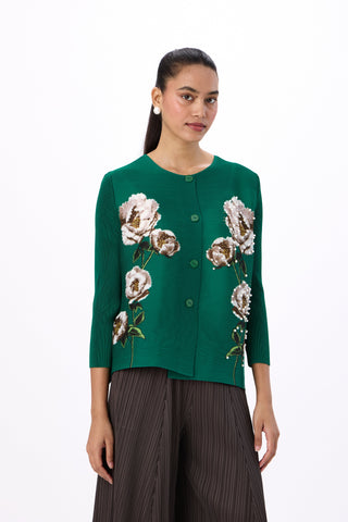 Aliz Floral Shirt - Emerald Green