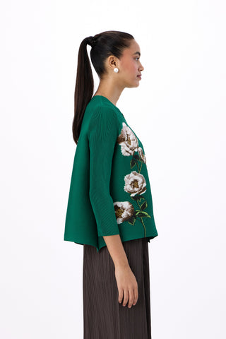 Aliz Floral Shirt - Emerald Green