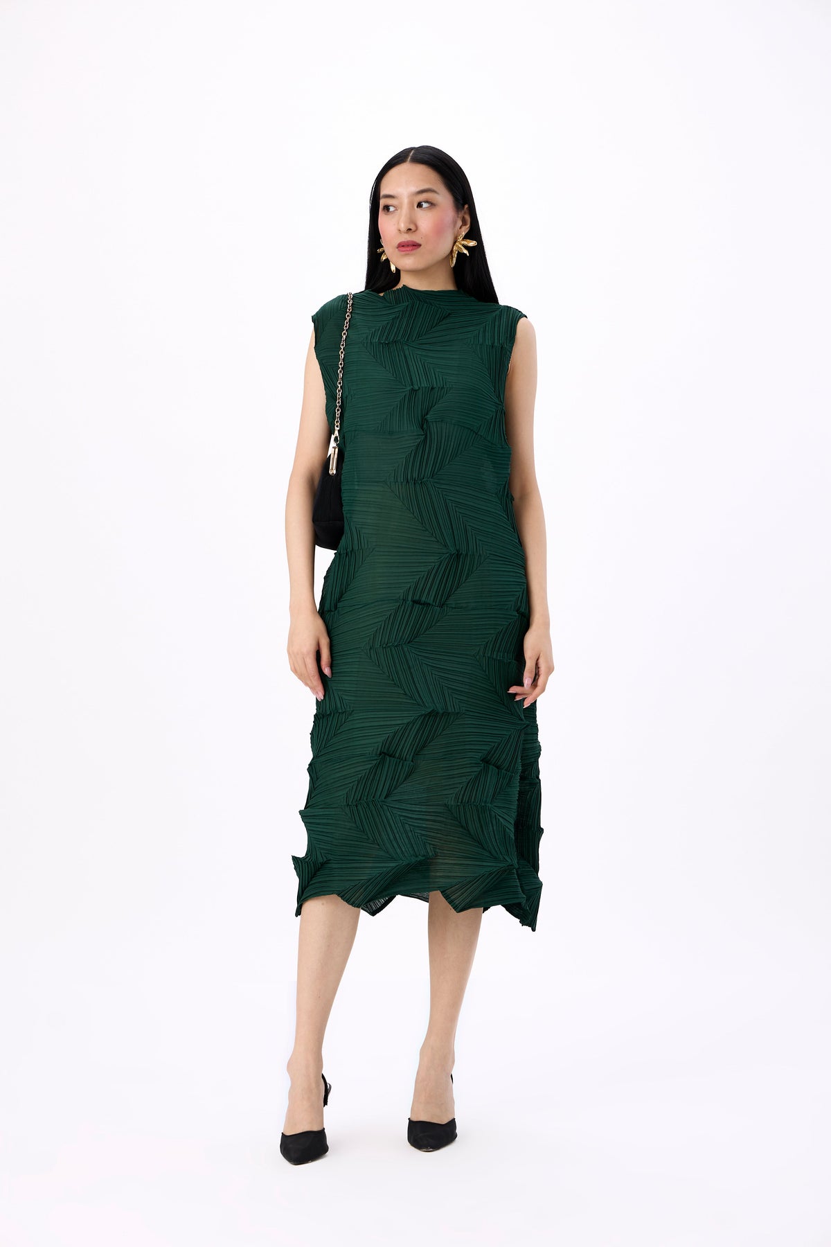 Mona 3D Dress - Dark Green