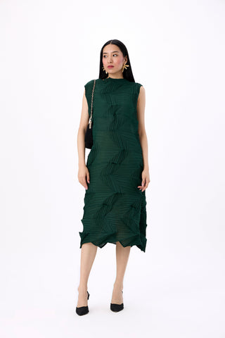 Mona 3D Dress - Dark Green