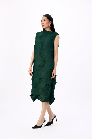 Mona 3D Dress - Dark Green