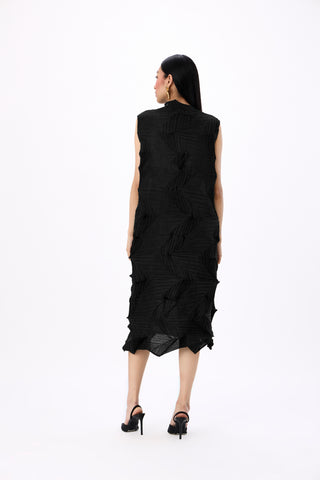 Mona 3D Sleeveless Dress - Black