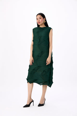 Mona 3D Dress - Dark Green