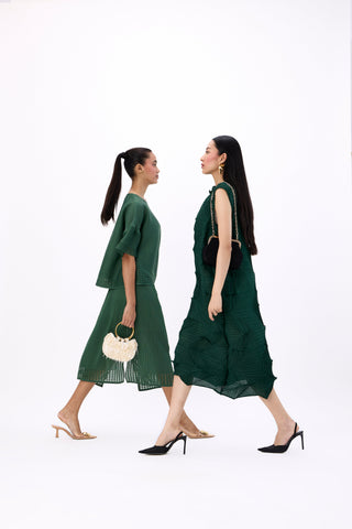 Mona 3D Dress - Dark Green