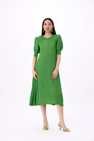 Josephine Puff Sleeve Dress - Green