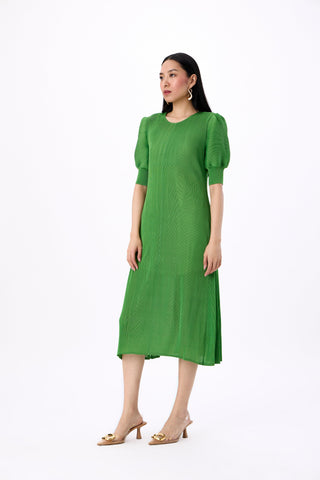Josephine Puff Sleeve Dress - Green