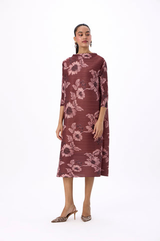 Hester Floral Dress - Chestnut
