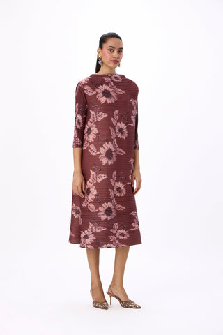 Hester Floral Dress - Chestnut