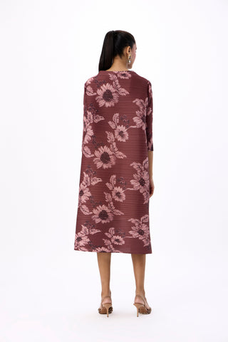 Hester Floral Dress - Chestnut