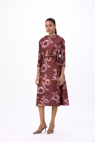 Hester Floral Dress - Chestnut