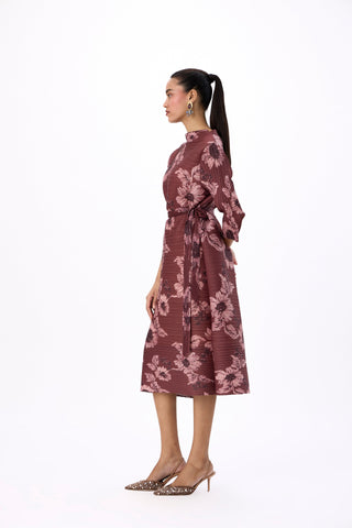 Hester Floral Dress - Chestnut