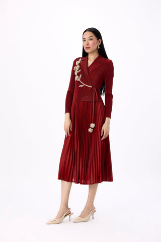 Lillian Wrap Dress - Garnet Brown