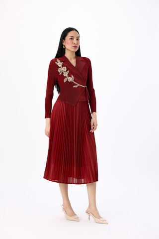 Lillian Wrap Dress - Garnet Brown