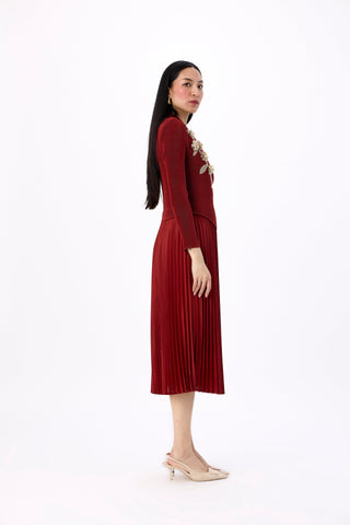 Lillian Wrap Dress - Garnet Brown