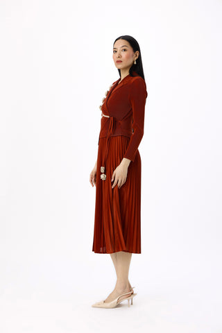 Lillian Wrap Dress - Garnet Brown