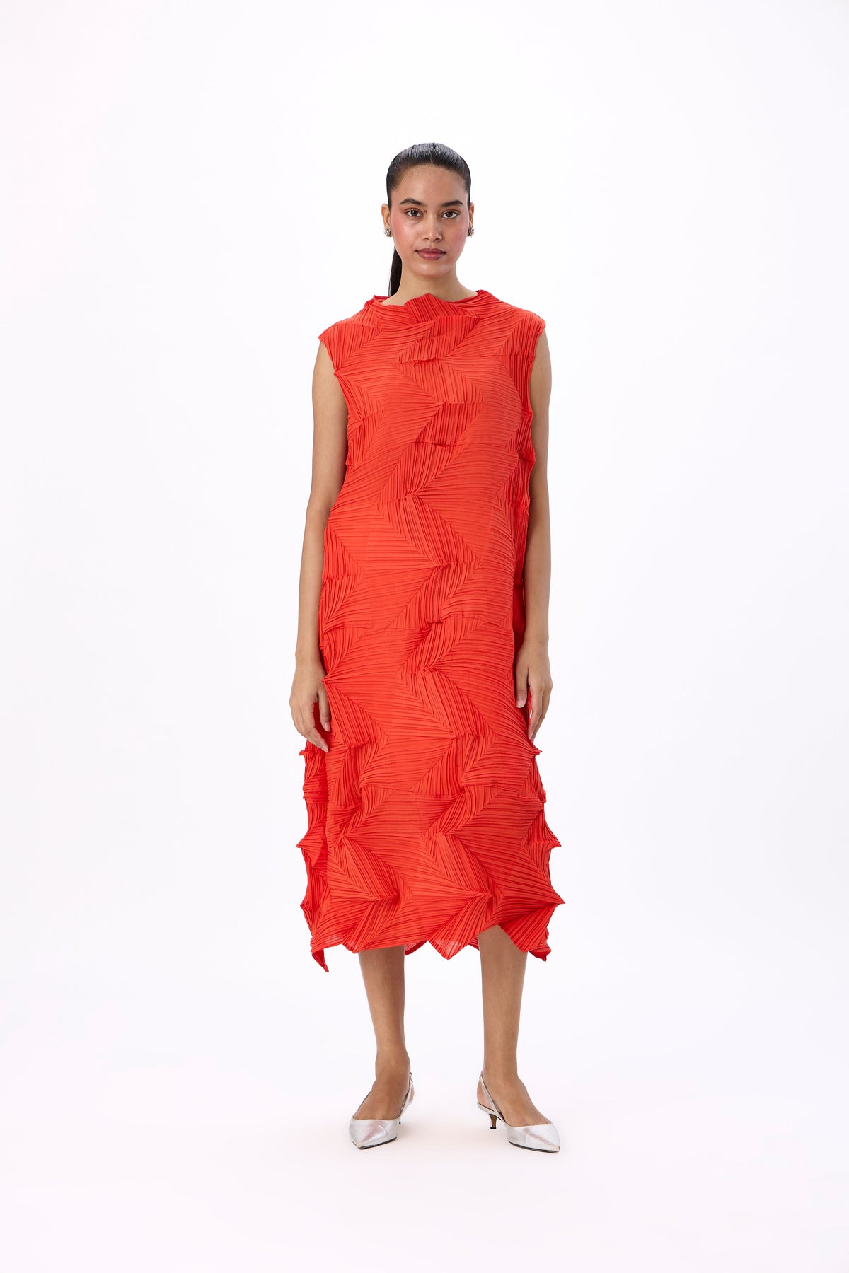 Mona 3D Dress - Bright Orange