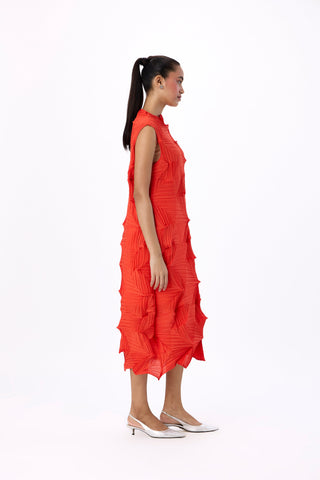 Mona 3D Dress - Bright Orange