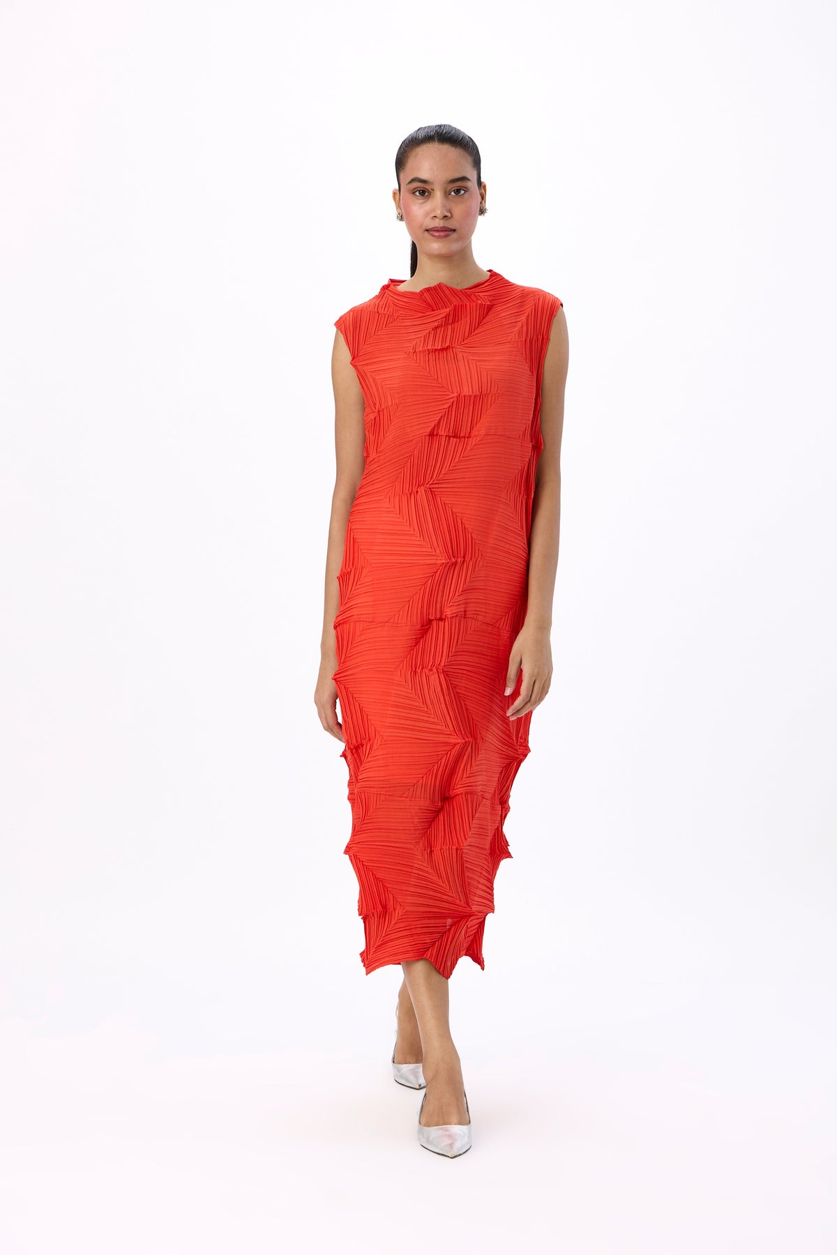 Mona 3D Dress - Bright Orange