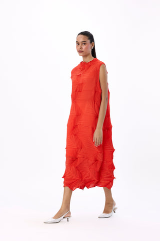 Mona 3D Dress - Bright Orange