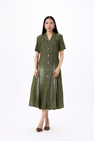 Levy Denim Shirt Dress - Olive