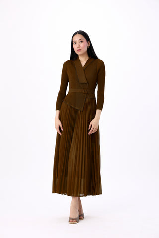 Abigail Wrap Dress - Coffee Brown