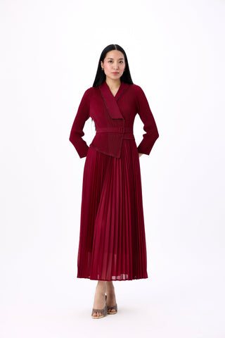 Abigail Wrap Dress - Maroon