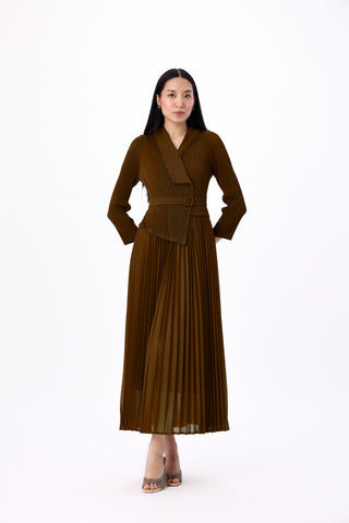 Abigail Wrap Dress - Coffee Brown