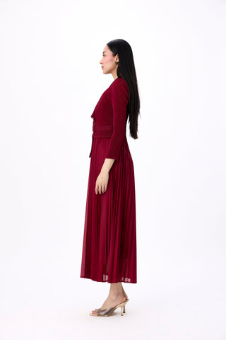 Abigail Wrap Dress - Maroon