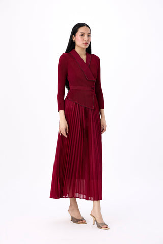 Abigail Wrap Dress - Maroon