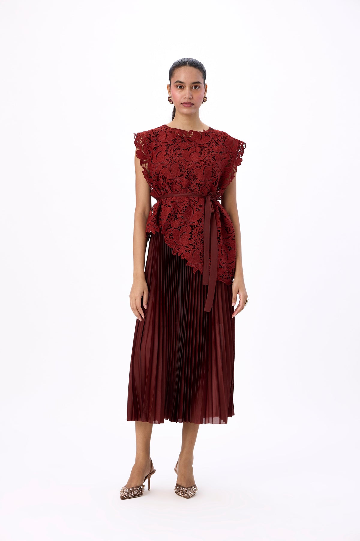 Cora Dress - Garnet Brown