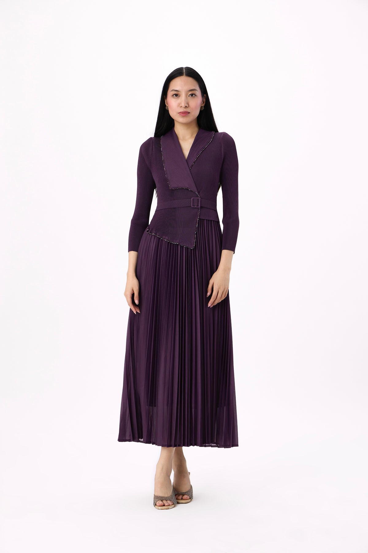 Abigail Wrap Dress - Aubergine