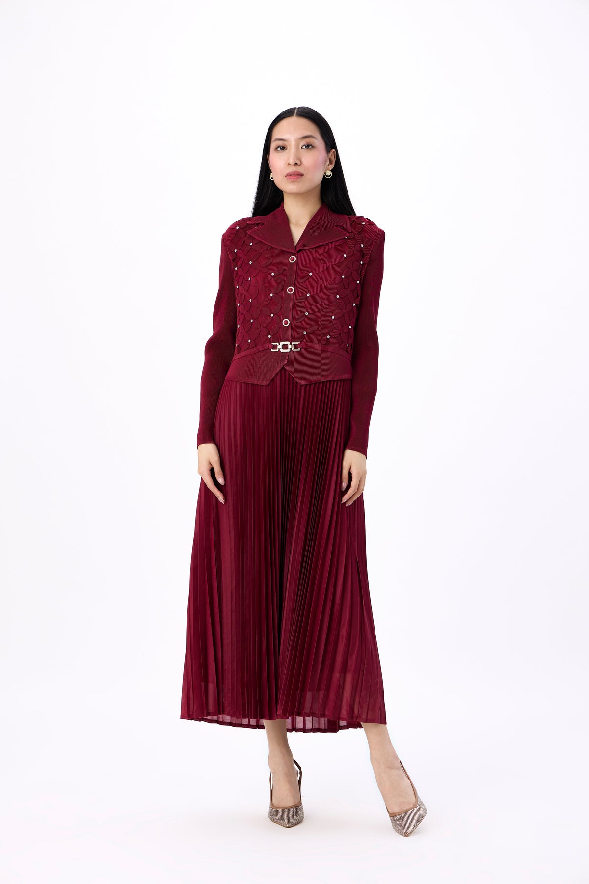 Shelly Dress - Maroon
