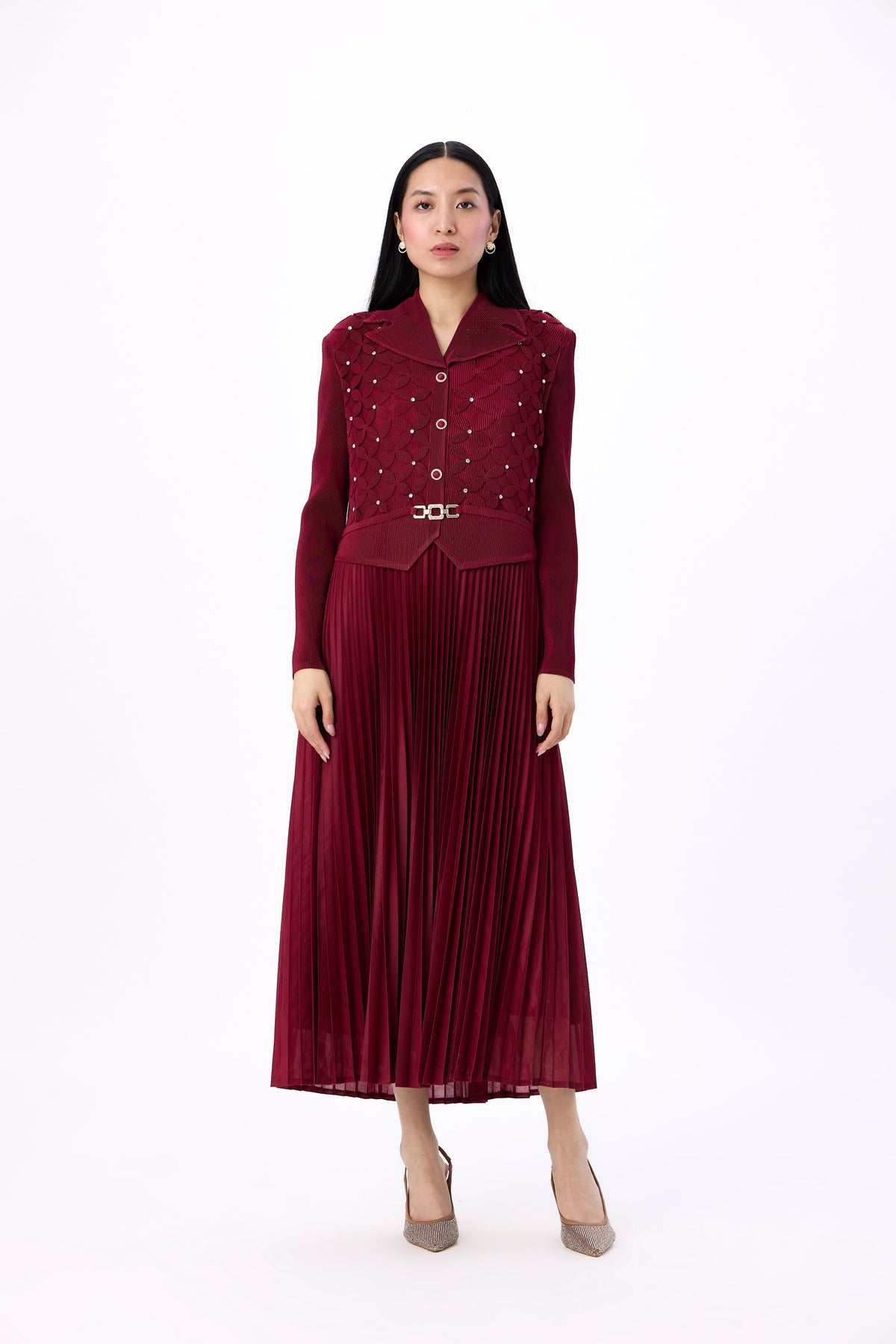 Shelly Dress - Maroon