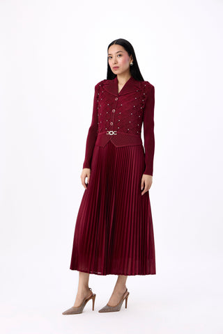 Shelly Dress - Maroon