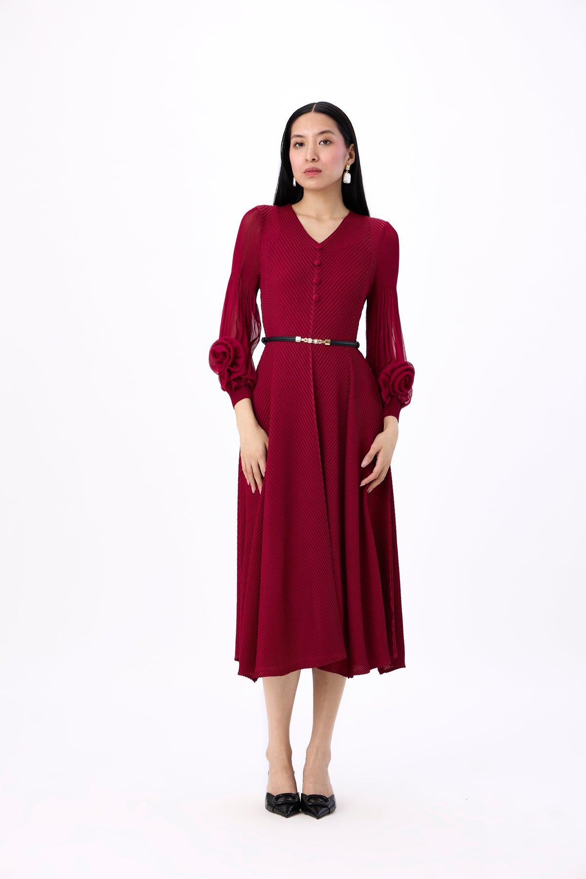 Rosalie Dress - Deep Red