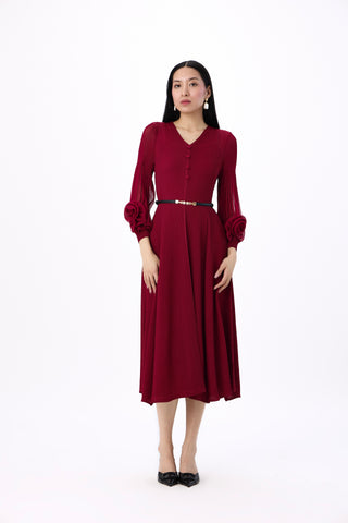 Rosalie Dress - Deep Red