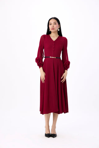 Rosalie Dress - Deep Red
