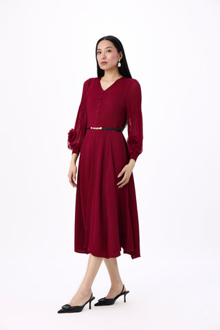 Rosalie Dress - Deep Red