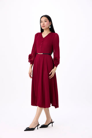 Rosalie Dress - Deep Red