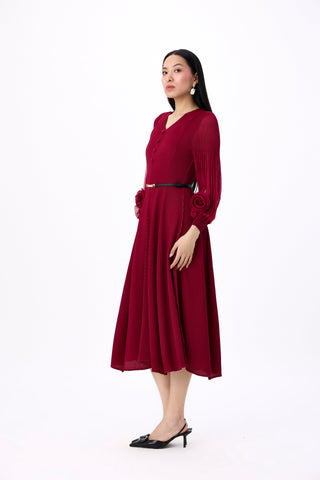 Rosalie Dress - Deep Red