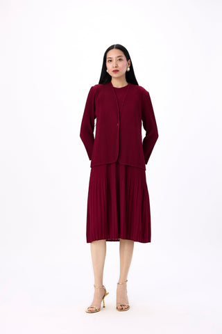 Irene 2 Piece jacket Dress - Maroon